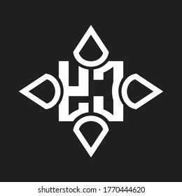 YC Logo monogram with four cone rounded by the shape design template