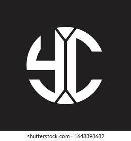 YC Logo monogram with piece circle ribbon style