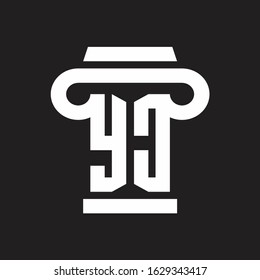 YC Logo monogram with pillar style design template