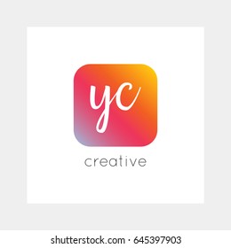 YC logo, vector. Useful as branding, app icon, alphabet combination, clip-art.