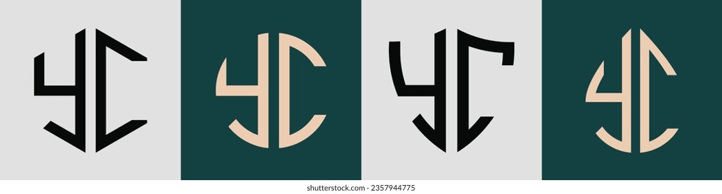YC modern initial letter logo design vector bundle. It will be suitable for which company or brand name start those initial.
