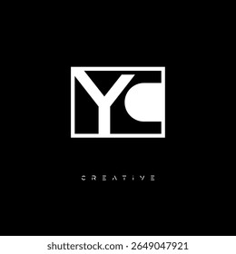 Monograma de espaço negativo YC - Logotipo de marca de letra preto e branco minimalista para branding criativo, identidade de moda e conceitos de design moderno
