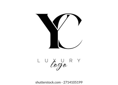 Logotipo de tipografia YC Serif Letter Monogram para identidade de marca premium elegante