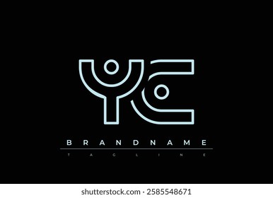 YC Technology Letter Logo Template. This tech letter logo is a graphic mark that uses letters to represent a technology company.