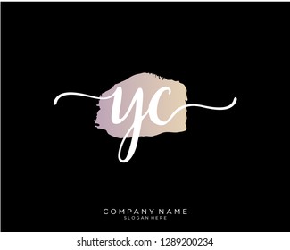 YC Y C Initial handwriting logo template