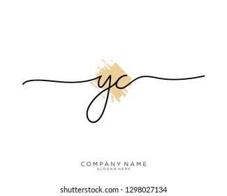 YC Y C Initial handwriting logo template