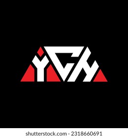YCH triangle letter logo design with triangle shape. YCH triangle logo design monogram. YCH triangle vector logo template with red color. YCH triangular Simple, Elegant, and Luxurious Logo