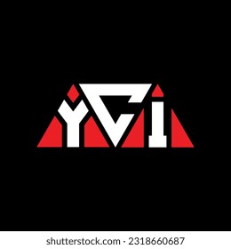 YCI triangle letter logo design with triangle shape. YCI triangle logo design monogram. YCI triangle vector logo template with red color. YCI triangular Simple, Elegant, and Luxurious Logo