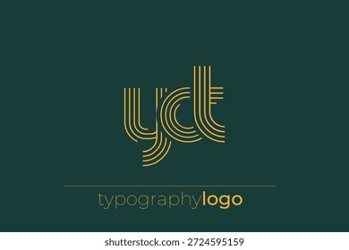 YCT moderno logotipo de tipografia geométrica. Composição moderna e elegante com uma ilustração de logotipo de tipografia monocromática projetada com linhas intrincadas.
