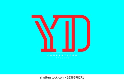 YD abstract initials monogram letter text alphabet logo design