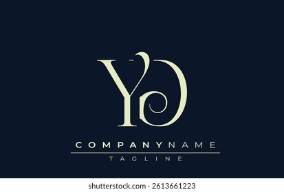 YD abstract Logo. Elegantly Designed Minimalist Monogram Logo with Stylish Lettering. Sophisticated and sleek minimalist monogram showcasing unique lettering design.
