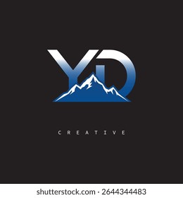 YD Creative Mountain Logo Bold Gradient Letter mark Branding Design for Business Outdoor Brands