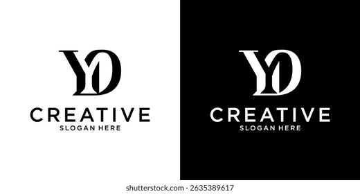 YD or DY initial letter logo design vector template