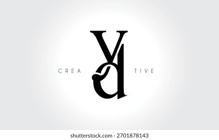 YD  Elegant Serif Monogram Logo – Luxury Lowercase Typographic Lettermark for Modern Branding