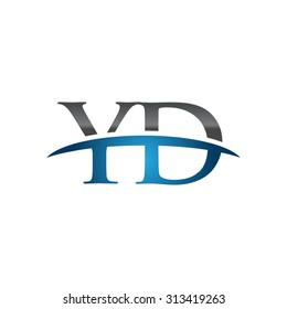 YD initial company blue swoosh logo
