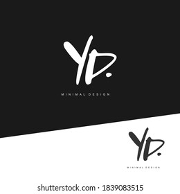 YD Initial handwriting or handwritten logo for identity. Logo with signature and hand drawn style.