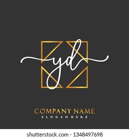 YD Initial Handwriting logo template vector