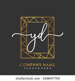 YD Initial Handwriting logo template vector