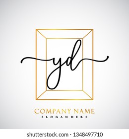 YD Initial Handwriting logo template vector