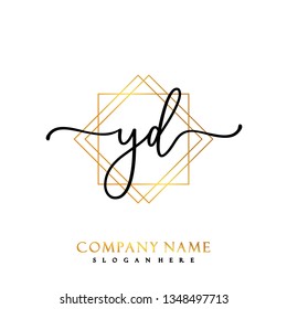 YD Initial Handwriting logo template vector