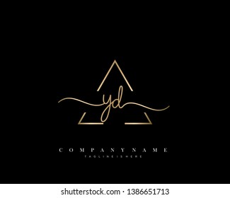 YD initial handwriting logo template vector