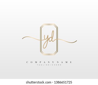 YD initial handwriting logo template vector