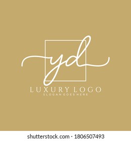 YD Initial handwriting logo template vector