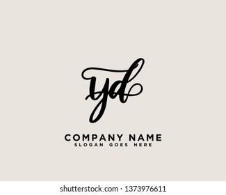 YD Initial Handwriting Logo Vector