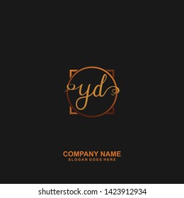 YD Initial handwriting logo vector