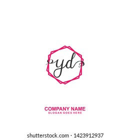 YD Initial handwriting logo vector