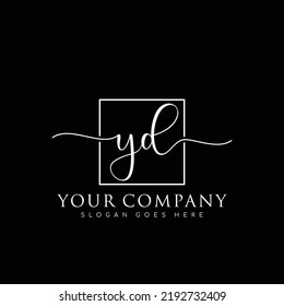 YD Initial handwriting minimalist logo vector