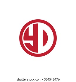 YD initial letters circle business logo red