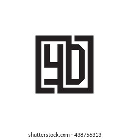 YD initial letters looping linked square monogram logo