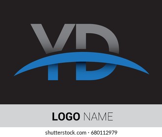 YD initial logo company name colored grey and blue swoosh design.