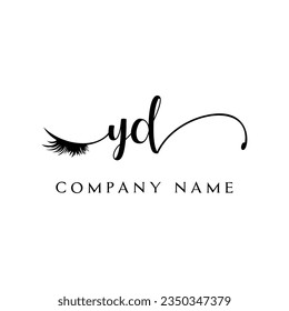 YD inicial Logotipo lash logo eyelector moderno