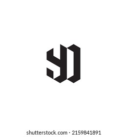 Anfangsbuchstaben des YD-Logos in hochwertigem professionellem Design, das gut auf allen Printmedien drucken kann