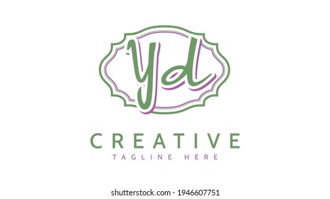 YD Initials, handwriting logo vector