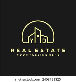 YD initials homes modern building company logo vector.eps