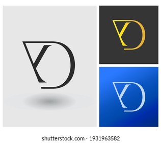 YD or KD elegant modern logo vector template