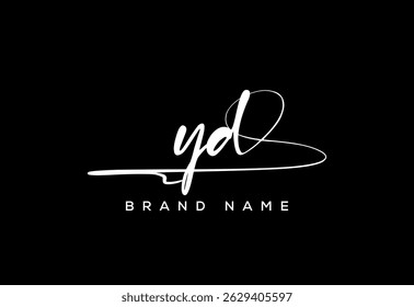 YD letter beauty handwriting vector logo. 
