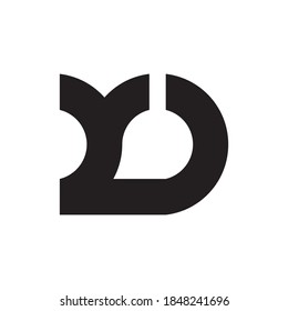 Logo-Design für YD-Buchstaben, Vektorgrafik