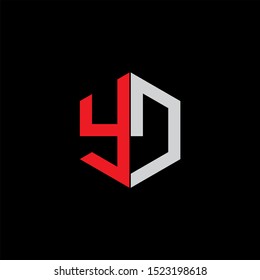 YD Letter monogram with abstrac concept style design