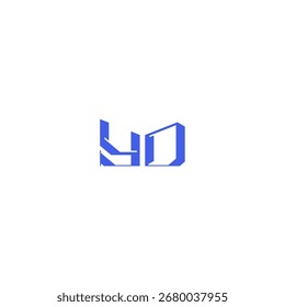 Diseño inicial del logotipo del monograma del estilo geométrico techno abstracto del concepto cuadrado de la letra de YD