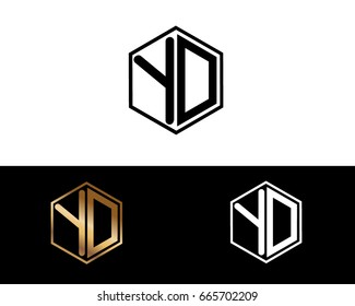 YD letters linked with hexagon shape logo




