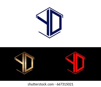YD letters linked with hexagon shape logo
