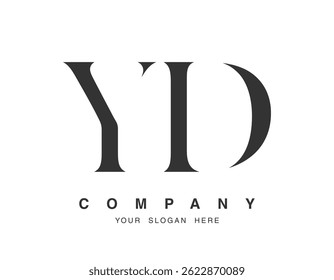 YD logo design. Initial letter y and d serif font style. Creative classic company name typography. Trendy logotype or identity. Vector illustration.