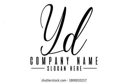 Ilustración de diseño de plantillas de monograma de letras de logotipo YD 