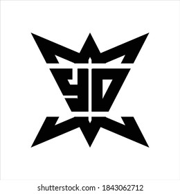 YD Logo monogram with crown up down side design template on white background