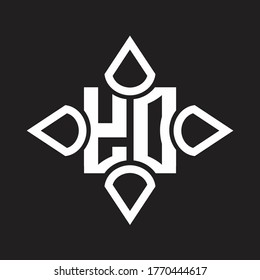 YD Logo monogram with four cone rounded by the shape design template