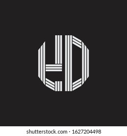 YD Logo monogram with outline style linked isolated on black background